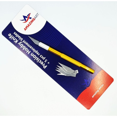 Amazing Art - Skalpel Modelarski Gold + 5 Ostrzy