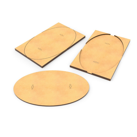 MDF Base adapter - Oval 170x105mm to Rectangular
