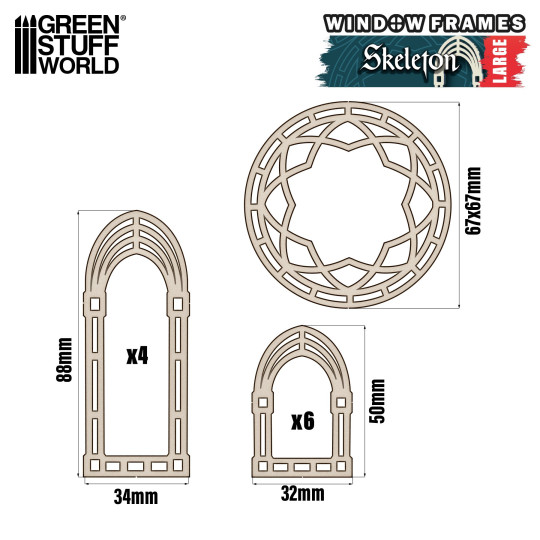 Skeleton Miniature Windows - Large