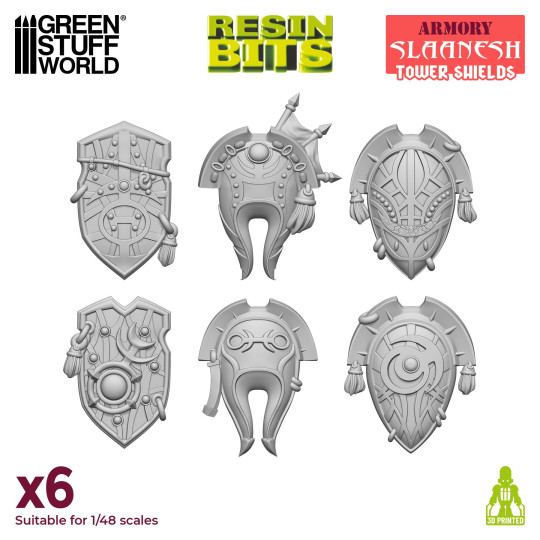 3D printed set - Slaanesh Tower Shields