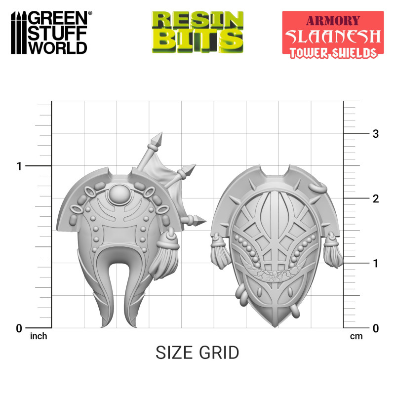 3D printed set - Slaanesh Tower Shields