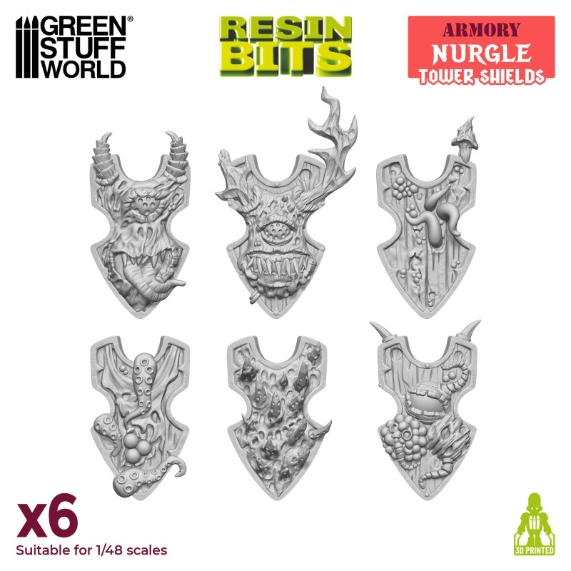 3D printed set - Nurgle Tower Shields