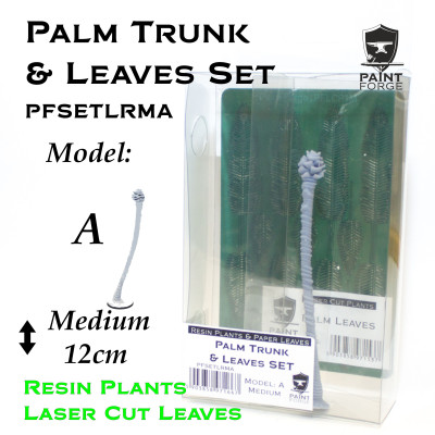 Paint Forge Laser Cut + Resin Plants PALM SET LEAVES + TRUNK A, size M MA 2+1
