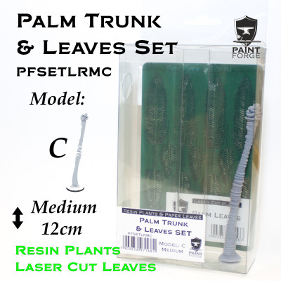 Paint Forge Laser Cut + Resin Plants PALM SET LEAVES + TRUNK C, size M MC 2+1