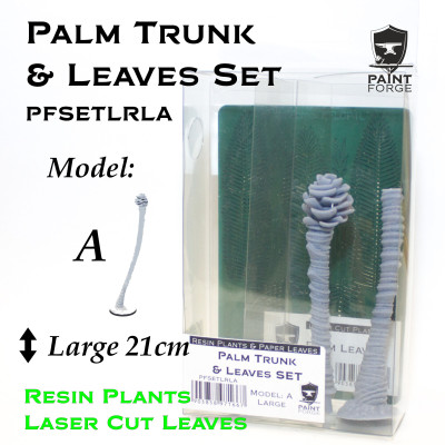 Paint Forge Laser Cut + Resin Plants PALM SET LEAVES + TRUNK A, size L LA 2+1