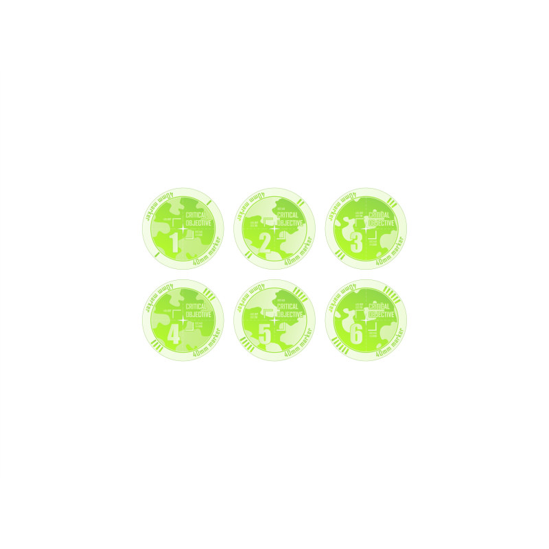 Objective "Critical" Markers 40mm 1-6 Fluo Green