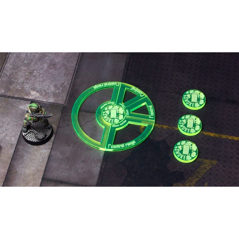 Smoke Markers 20mm & 1" Control Zone KT Fluo Green