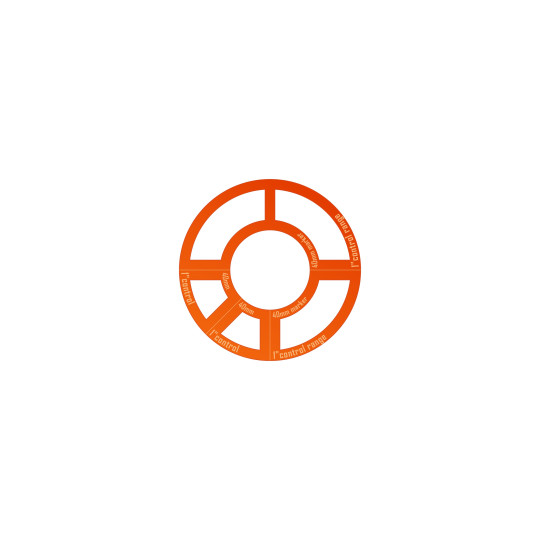 1" Control Zone for 40mm Markers KT Fluo Orange