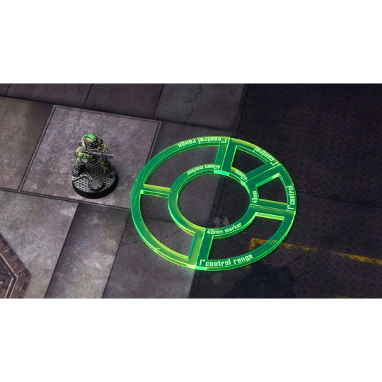 1" Control Zone for 40mm Markers KT Fluo Green