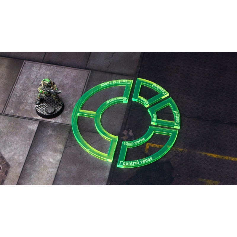 1" Control Zone for 40mm Markers KT Fluo Green