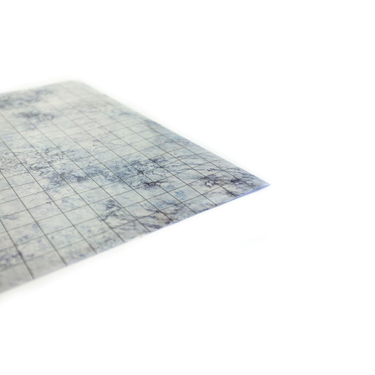 Śnieg - Mata Suchościeralna do gier RPG 50 cm x 50 cm - siatka kwadratowa