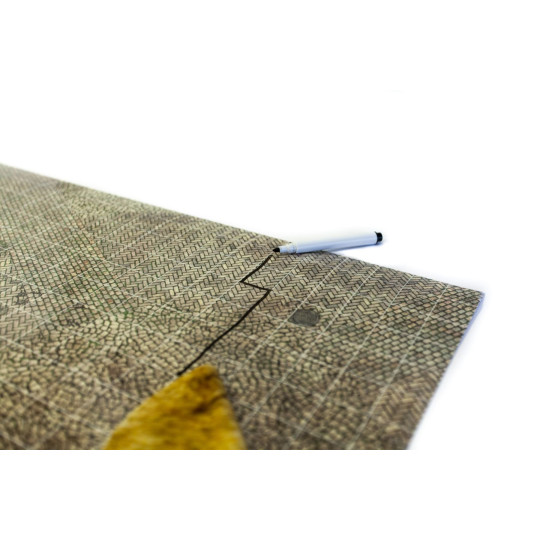 Bruk - Mata Suchościeralna do gier RPG 50 cm x 50 cm - siatka kwadratowa