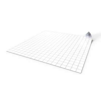 Biała - Mata Suchościeralna do gier RPG 50 cm x 50 cm - siatka kwadratowa