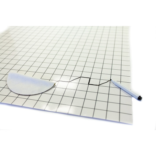 Biała - Mata Suchościeralna do gier RPG 50 cm x 50 cm - siatka kwadratowa