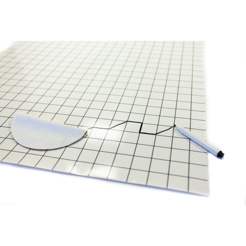 Biała - Mata Suchościeralna do gier RPG 50 cm x 50 cm - siatka kwadratowa