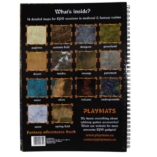 Księga RPG: Fantasy Adventures book - A4 fantasy - siatka kwadratowa
