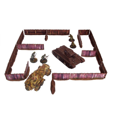 WW2 Ostfront Village Low Fence (18) (28mm)