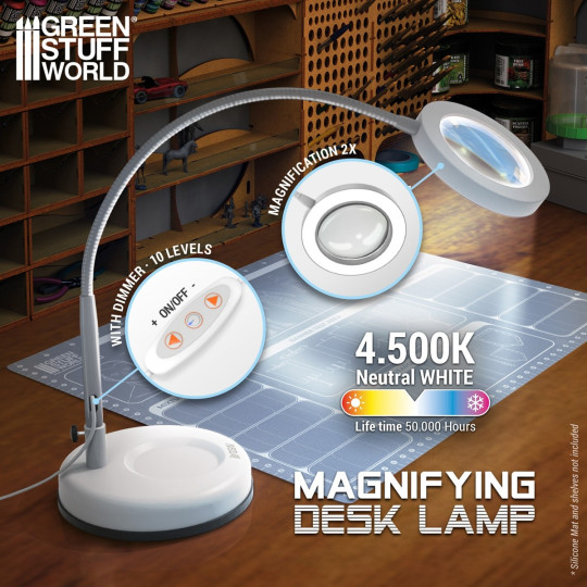 Magnifying desk lamp - Faded White