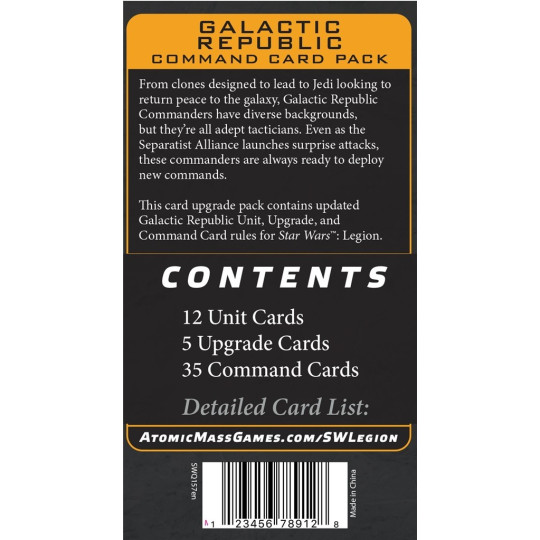 Star Wars Legion 2.0: Galactic Republic - Command Card Pack