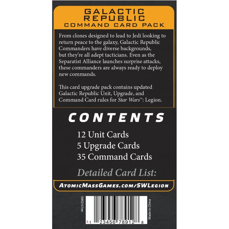 Star Wars Legion 2.0: Galactic Republic - Command Card Pack
