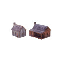 New World Frontier Houses (4) PREPAINTED Epic Battles Scale [15mm/1:100]