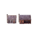 New World Frontier Houses (4) PREPAINTED Epic Battles Scale [15mm/1:100]