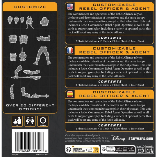 Star Wars Legion 2.0: Customizable Rebel Officer & Agent