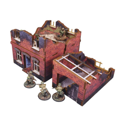 WW2 Ostfront Stalingrad Small House (with garage) (3) (28mm) PREPAINTED