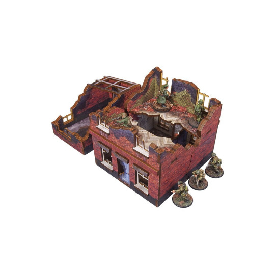 WW2 Ostfront Stalingrad Small House (with garage) (3) (28mm) PREPAINTED
