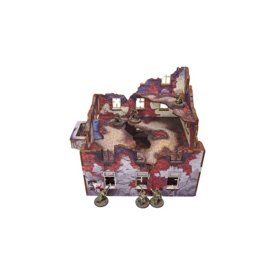 WW2 Ostfront Stalingrad Apartment Block Front (1) (28mm) PREPAINTED