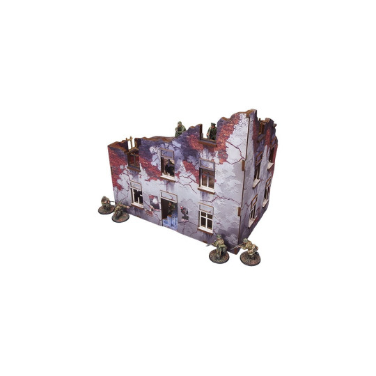 WW2 Ostfront Stalingrad Apartment Block Front (1) (28mm) PREPAINTED