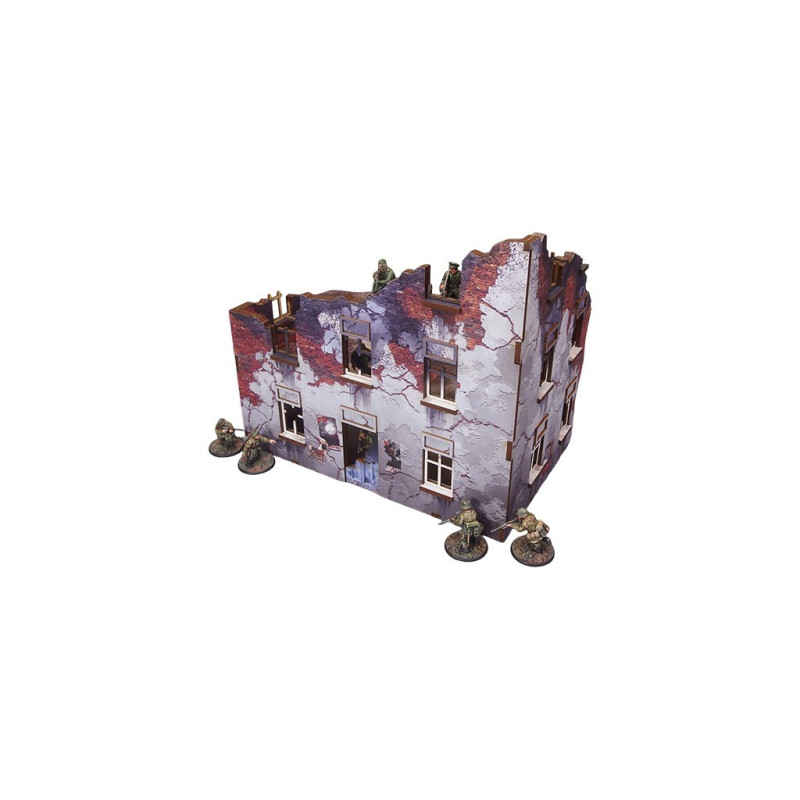 WW2 Ostfront Stalingrad Apartment Block Front (1) (28mm) PREPAINTED