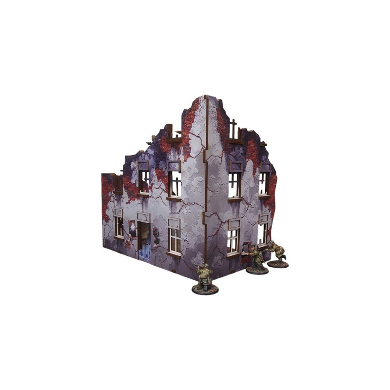 WW2 Ostfront Stalingrad Apartment Block Front (1) (28mm) PREPAINTED