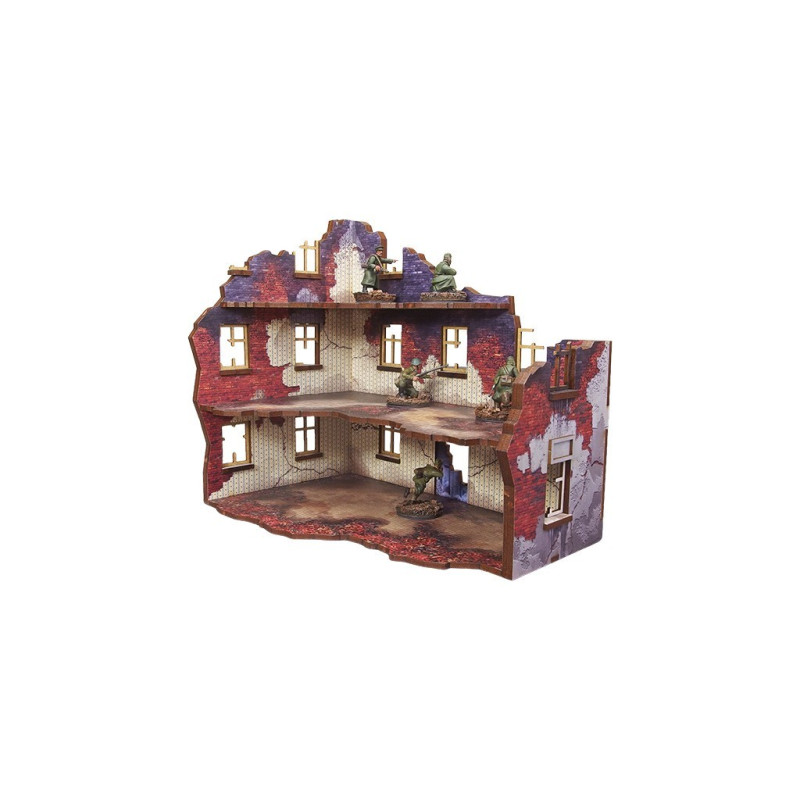 WW2 Ostfront Stalingrad Apartment Block Front (1) (28mm) PREPAINTED