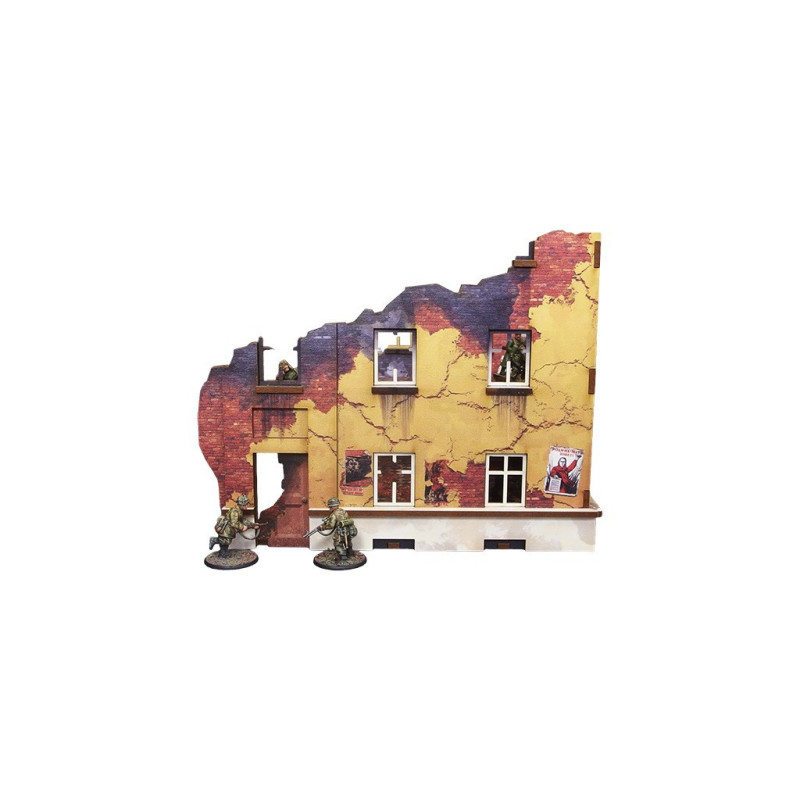 WW2 Ostfront Stalingrad School Right (with 3rd floor) (1) (28mm) PREPAINTED