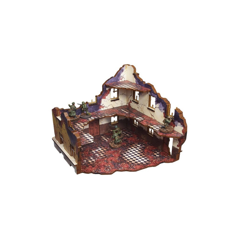 WW2 Ostfront Stalingrad School Right (with 3rd floor) (1) (28mm) PREPAINTED