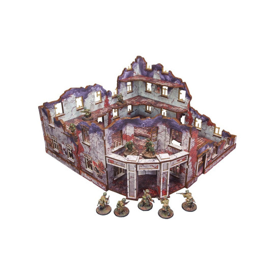 WW2 Ostfront Stalingrad Univermag Left (with 3rd floor) (1) (28mm) PREPAINTED