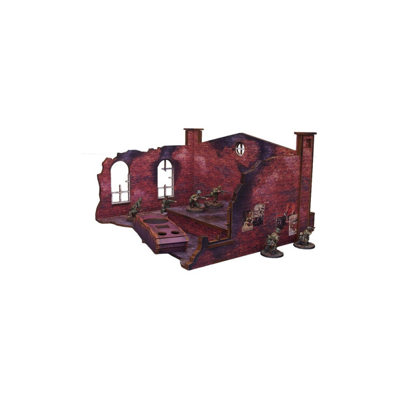 WW2 Ostfront Stalingrad Factory Back (with ramp) (1) (28mm) PREPAINTED