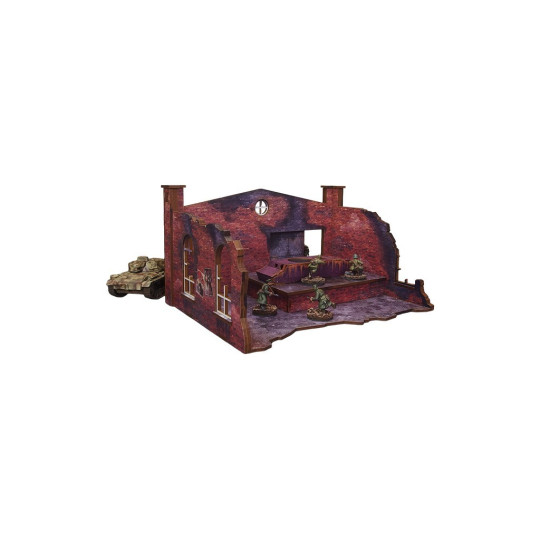 WW2 Ostfront Stalingrad Factory Back (with ramp) (1) (28mm) PREPAINTED