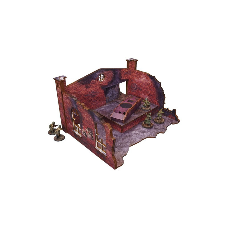 WW2 Ostfront Stalingrad Factory Back (with ramp) (1) (28mm) PREPAINTED