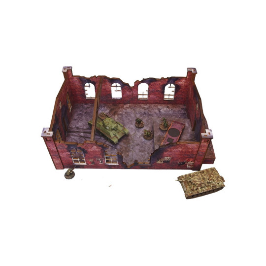 WW2 Ostfront Stalingrad Factory Back (with ramp) (1) (28mm) PREPAINTED