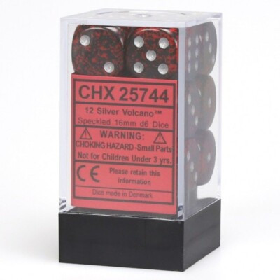 Chessex Speckled 16mm d6 Silver Volcano Dice Blocks (12 Dice)