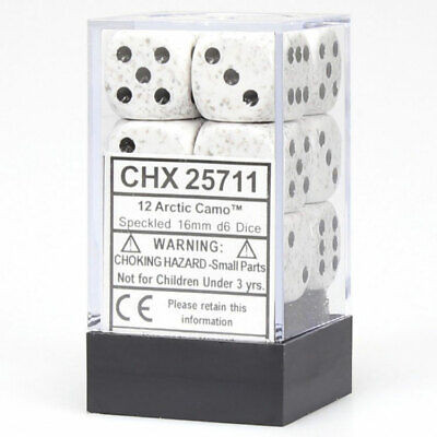 Chessex Speckled 16mm d6 Arctic Camo Dice Blocks (12 Dice)