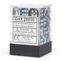 Chessex Gemini 12mm d6 Steel, Teal, and White Dice Blocks (36 Dice)