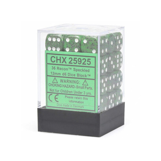 Chessex Speckled 12mm d6 Recon Dice Blocks (36 Dice)