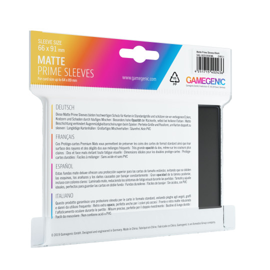 Gamegenic: Matte Prime CCG Sleeves (66x91 mm) - Black, 100 sztuk