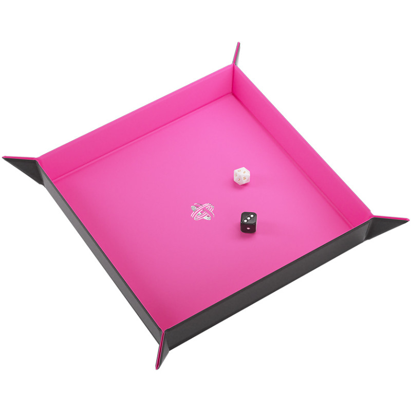 Gamegenic: Magnetic Dice Tray - Square - Black/Pink