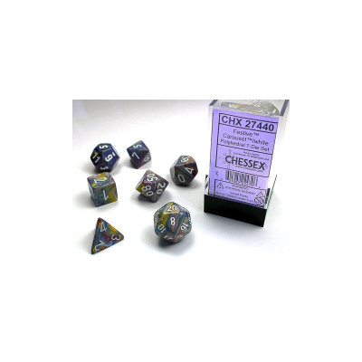 Festive Carousel- white 7-Dice Set (Menagerie)