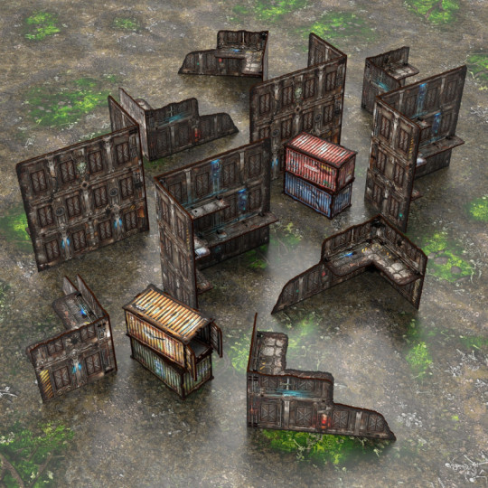 Pre-Painted Foldable WTC terrain pack - Sci-fi