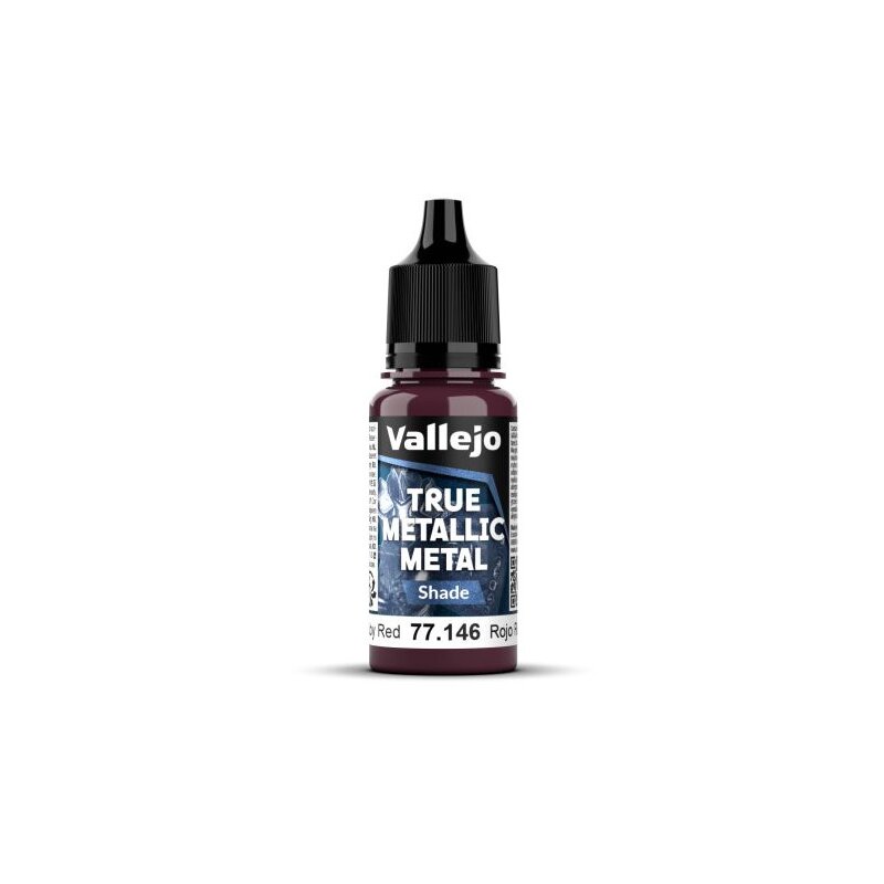 Vallejo True Metallic Metal Shade 77146 Ruby Red 18ml
